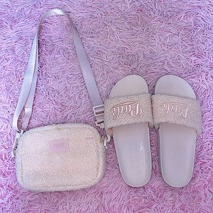 💎”PINK”💎 USED flip•flops w/ crossbody